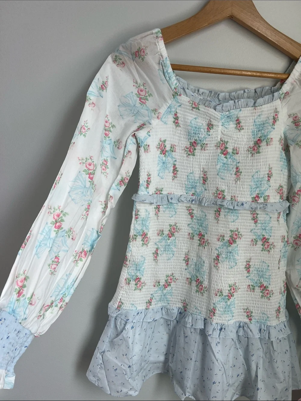 Target x LoveShackFancy | Girls Blue & White Floral Smocked Dress NWT Size 16